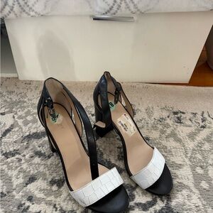 Botkier Black and White Strappy Heels